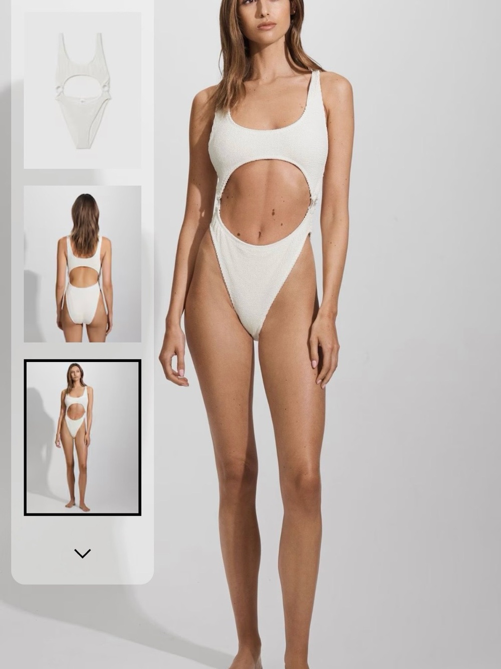 Good American Cutout One-Piece Swimsuit in Cloud White